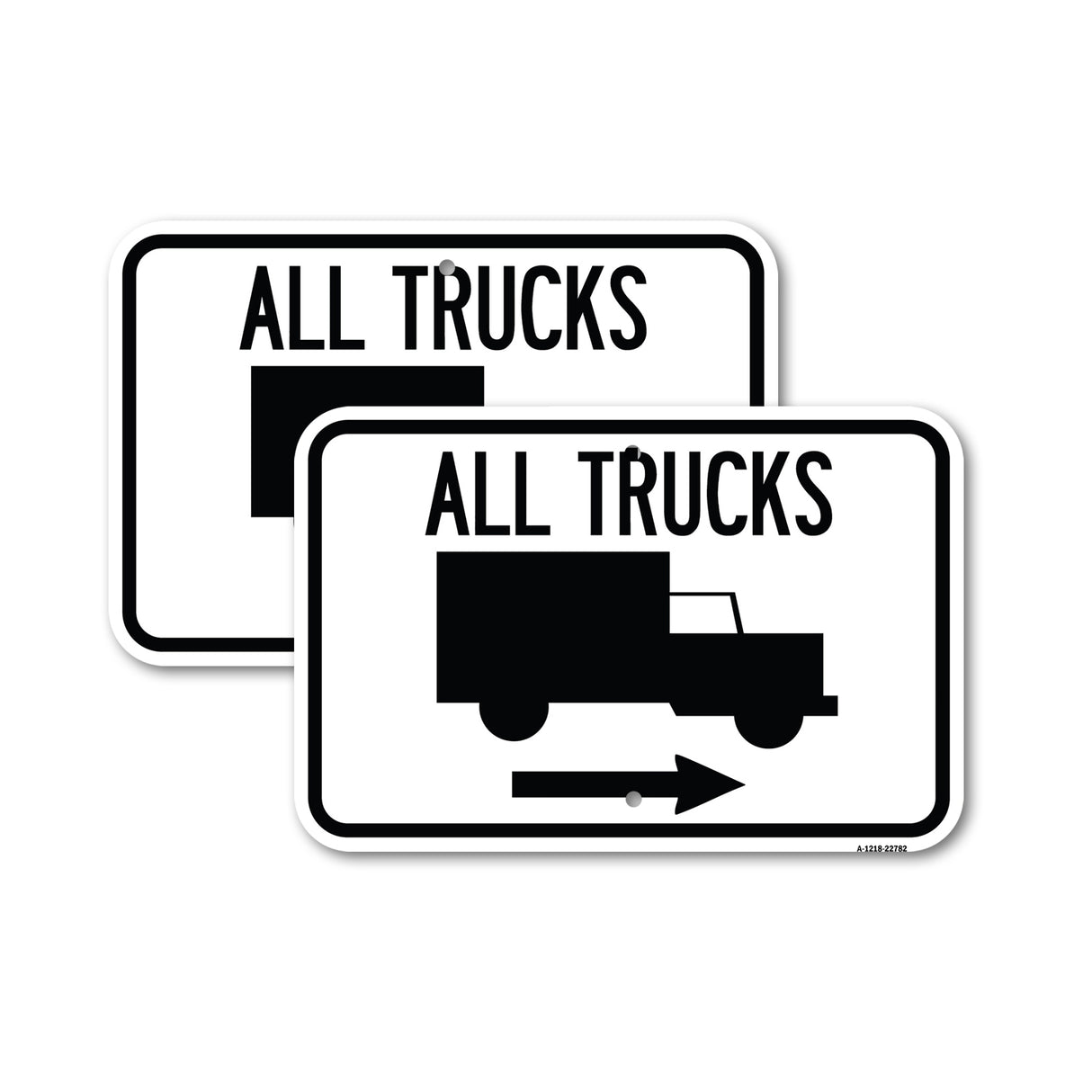 Trucks Sign All Trucks (With Truck Symbol & Right Arrow)