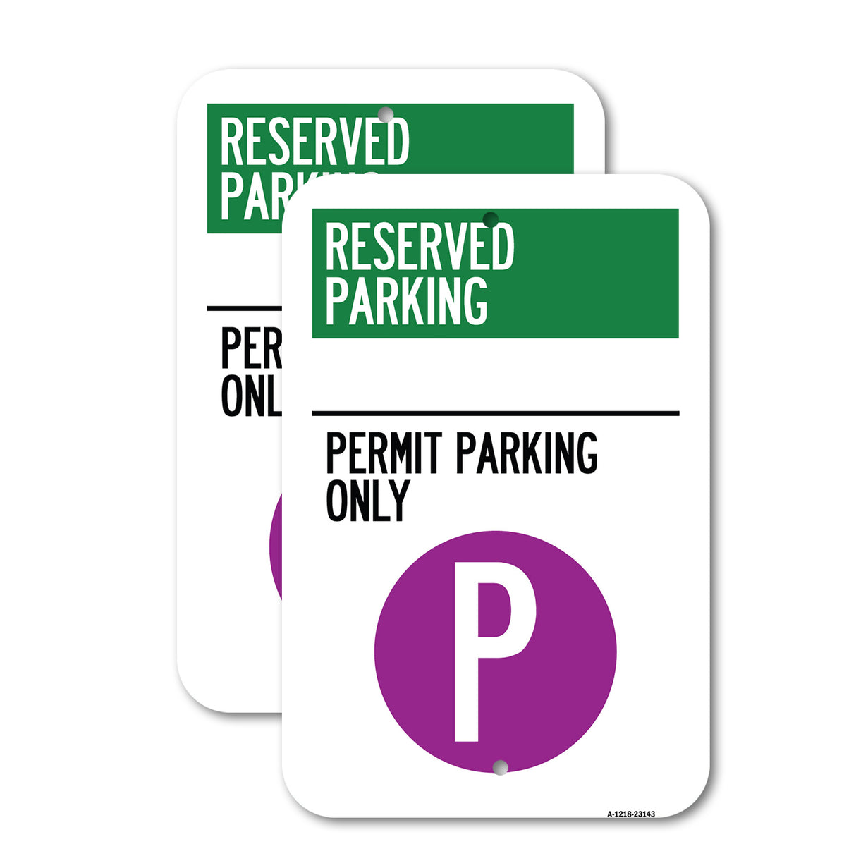 Reserved Parking - Permit Parking Only with Symbol