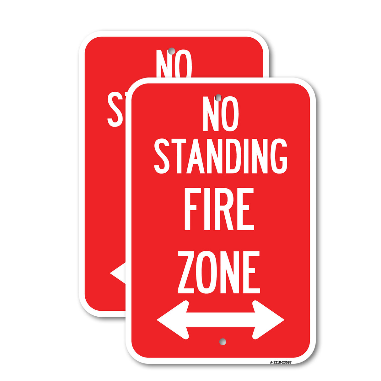 No Standing, Fire Zone with Bidirectional Arrow