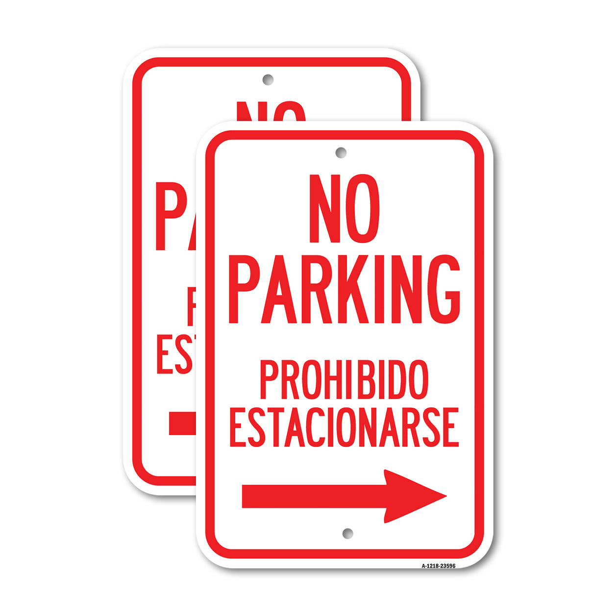No Parking Prohibido Estacionarse (With Left Arrow)