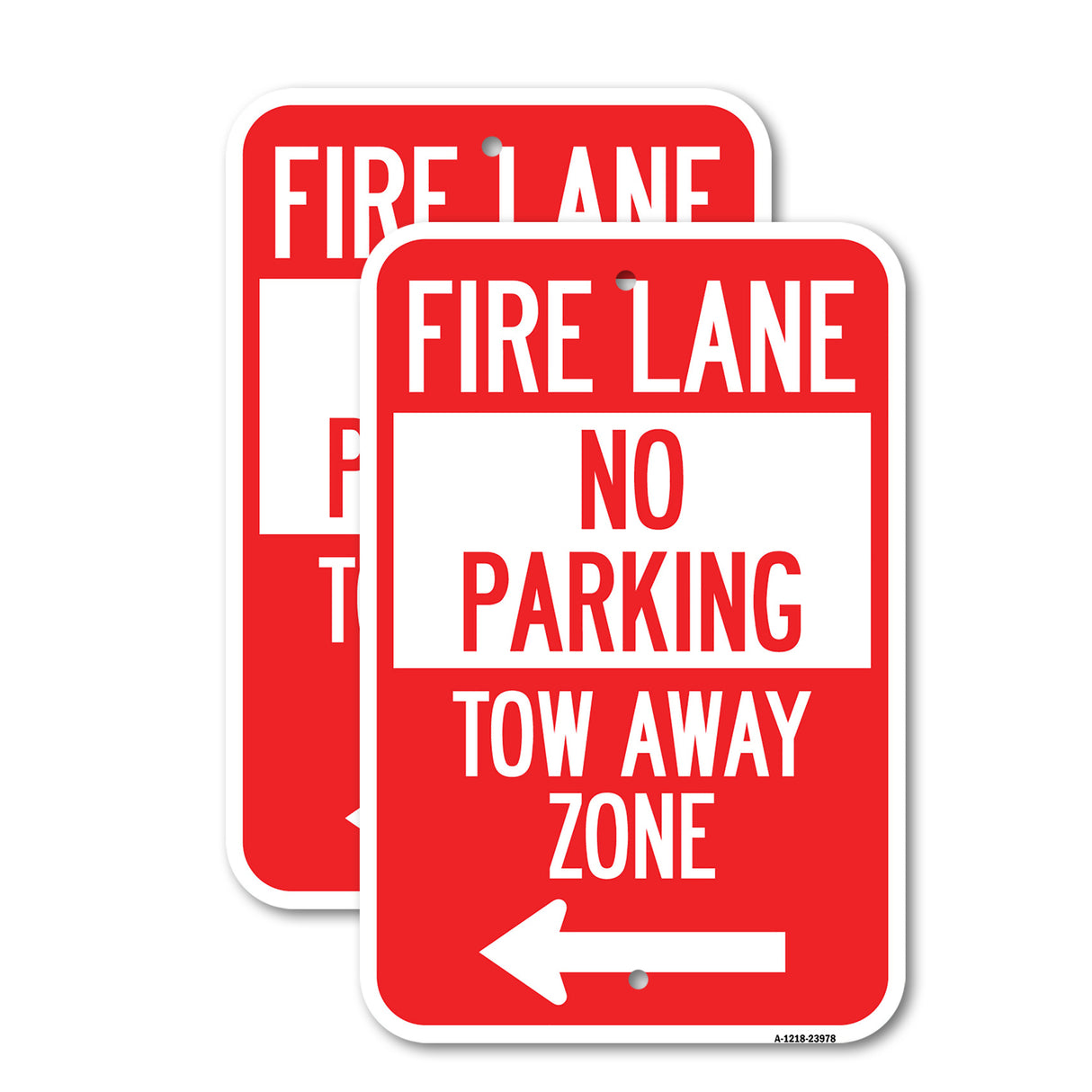 Fire Lane, Tow-Away Zone with Left Arrow