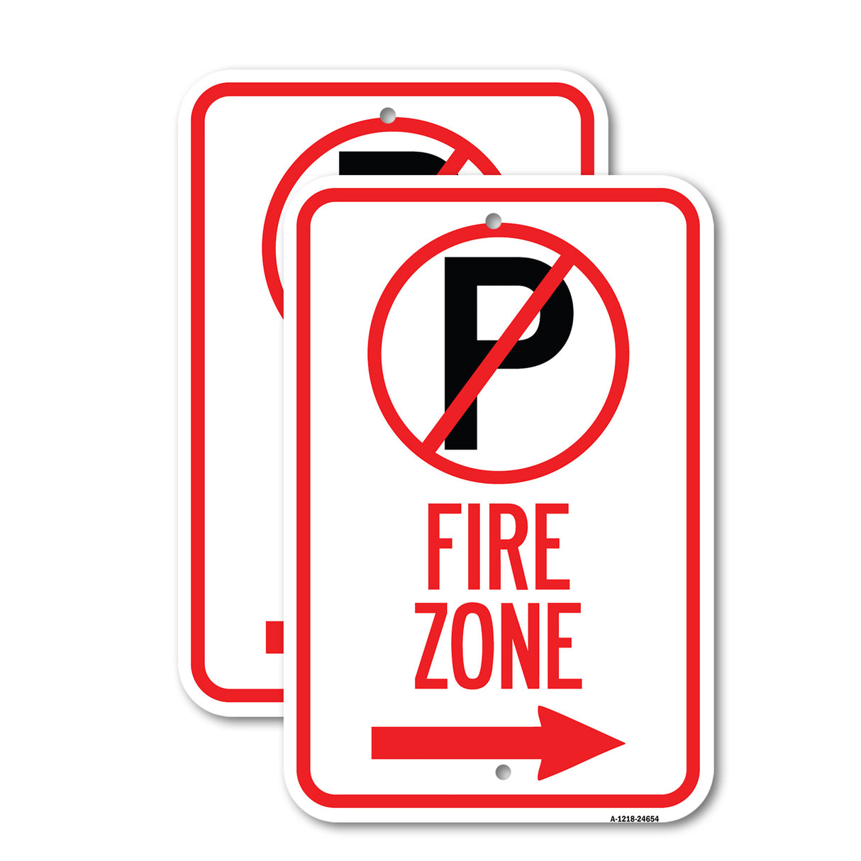 (No Parking Symbol and Right Arrow)