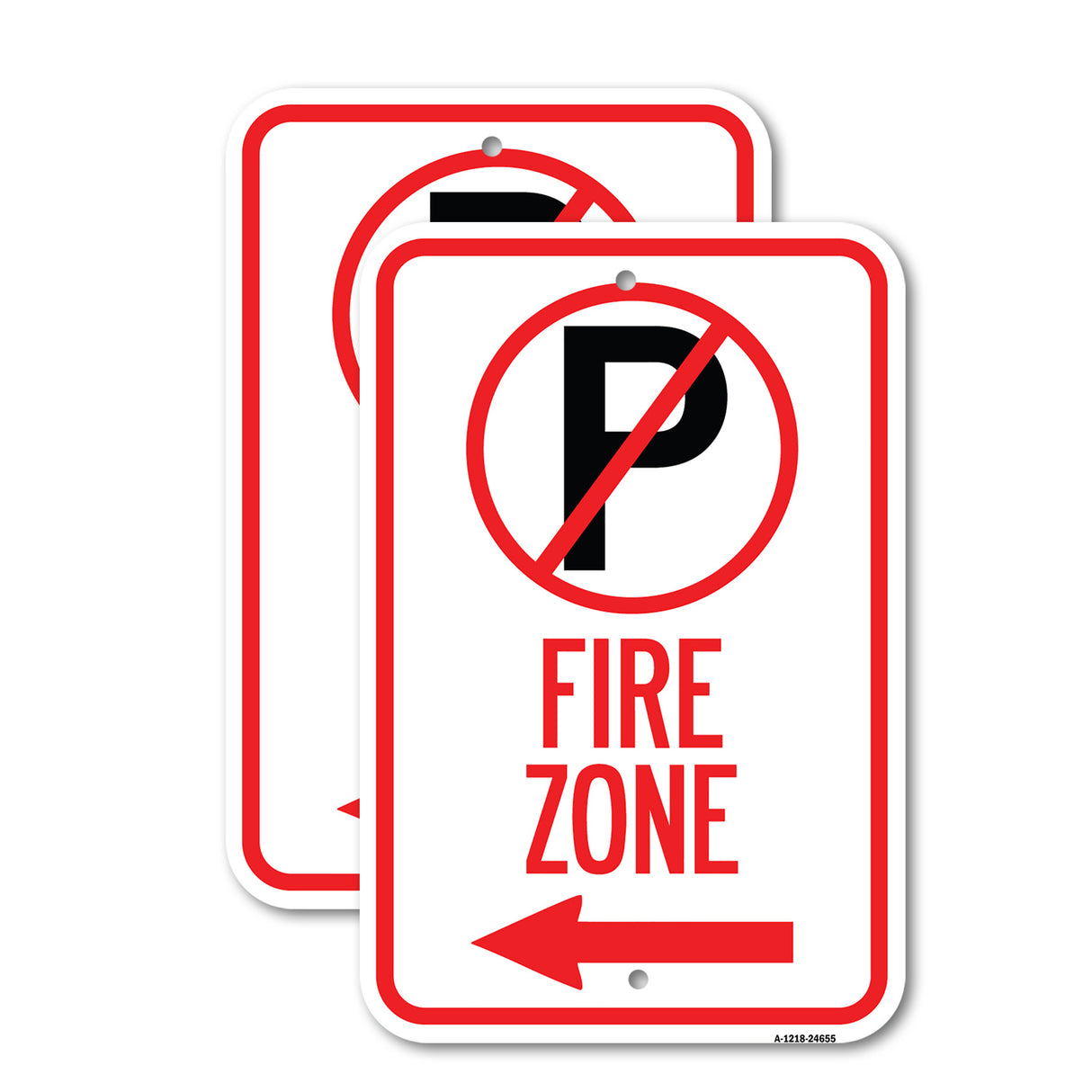 (No Parking Symbol and Left Arrow)
