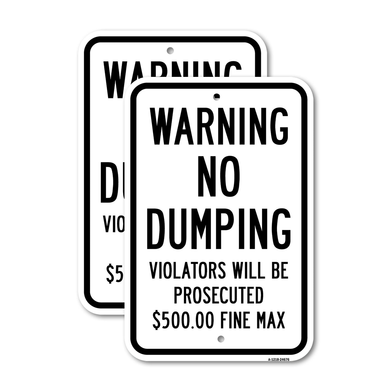 Warning No Dumping Violators Will Be Prosecuted $5
