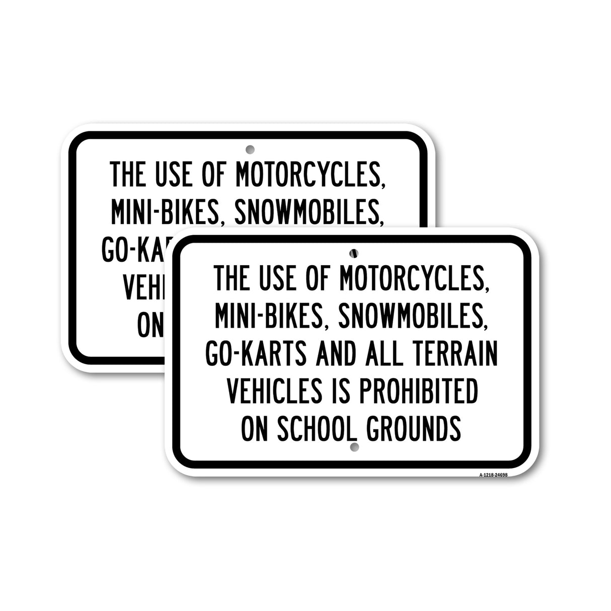 Use Of Motorcycles Mini-Bikes Snowmobiles Go-Ka
