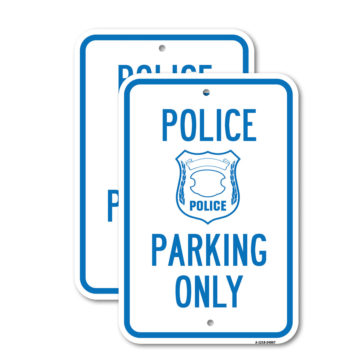 Police Parking Only With Symbol