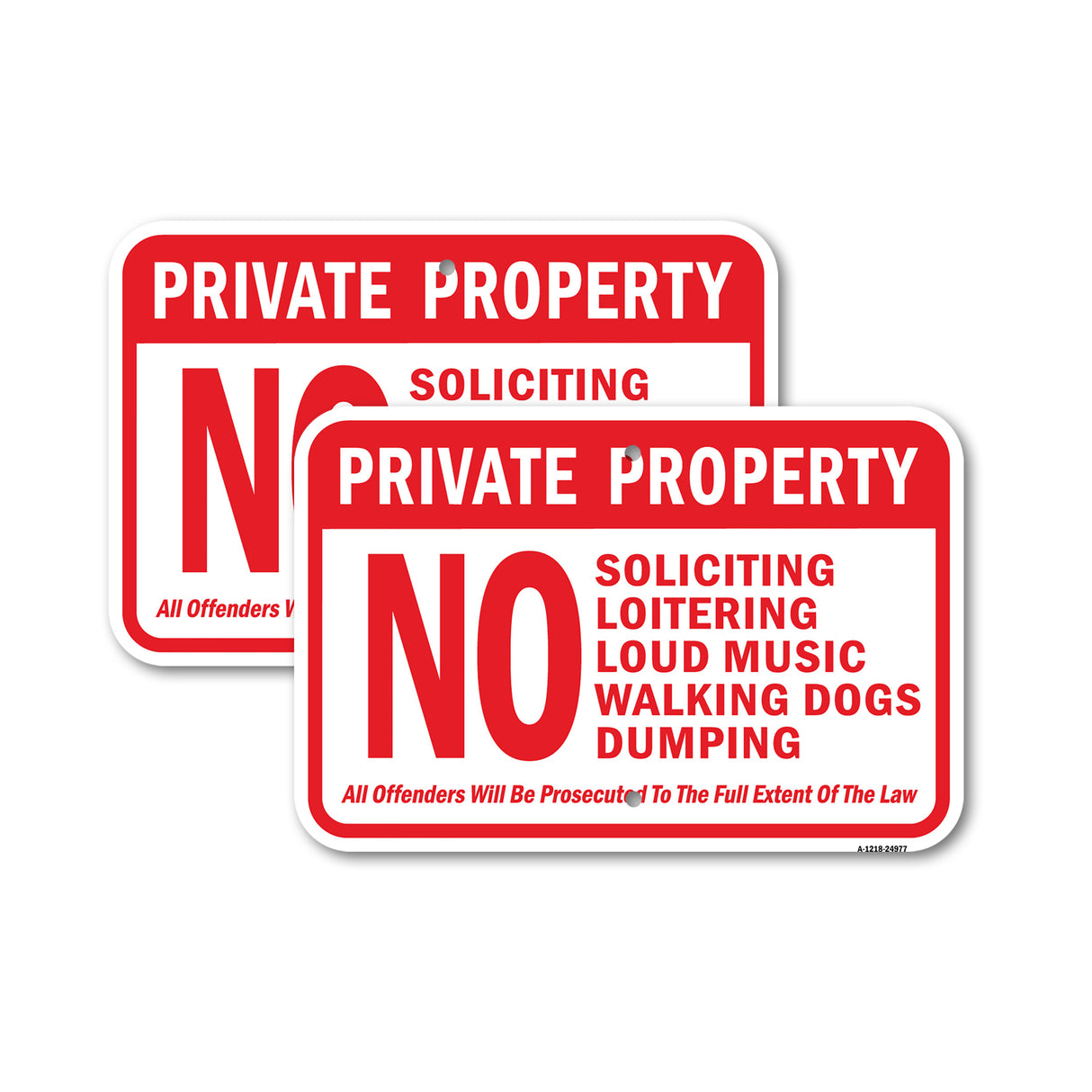 No Soliciting Loitering Loud Music Walking Dog Dum