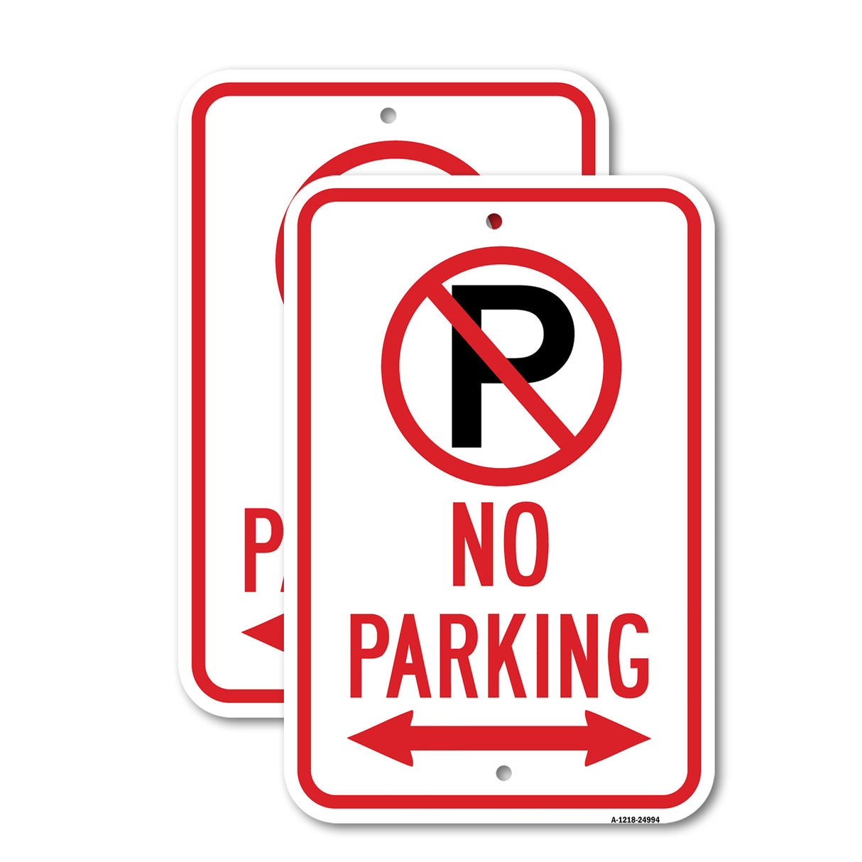 No Parking With '"P" No Parking Symbol & Double Ar