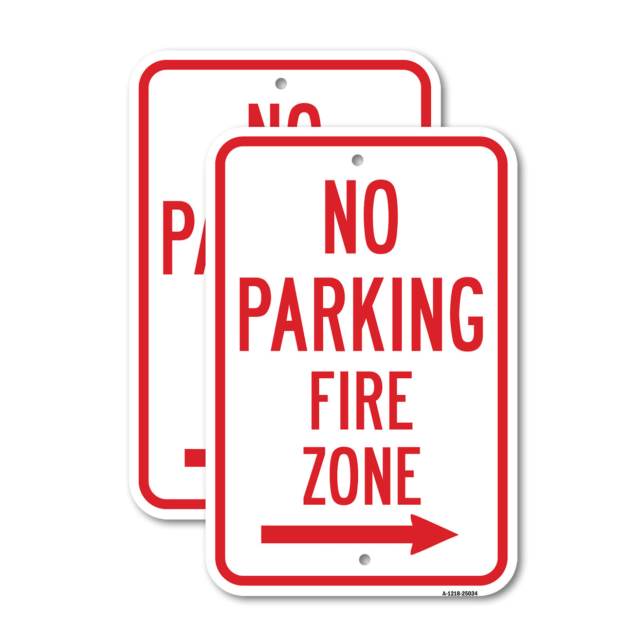 No Parking Fire Zone With Right Arrow