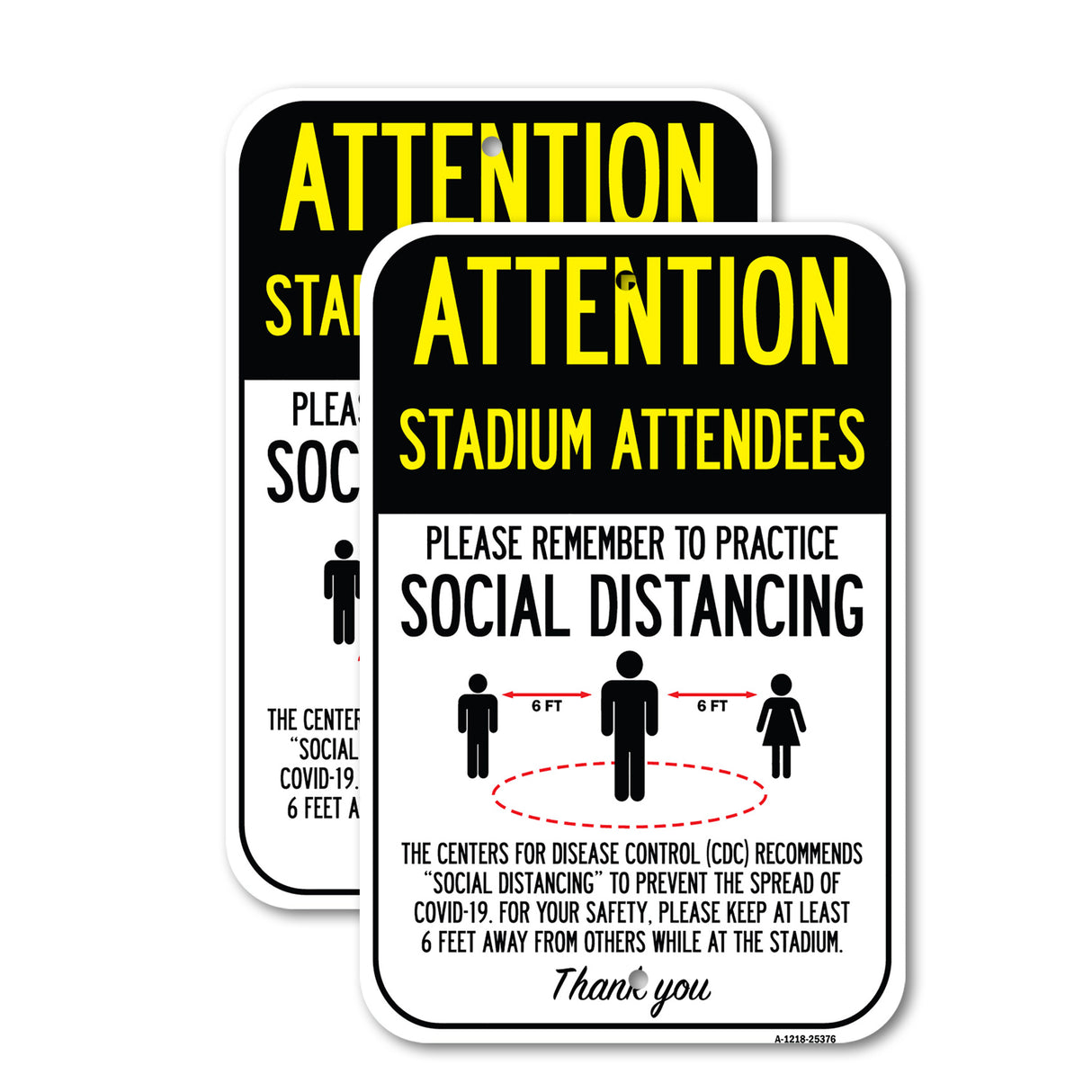 Public Safety Sign - Stadium Attendees Practice Social Distancing