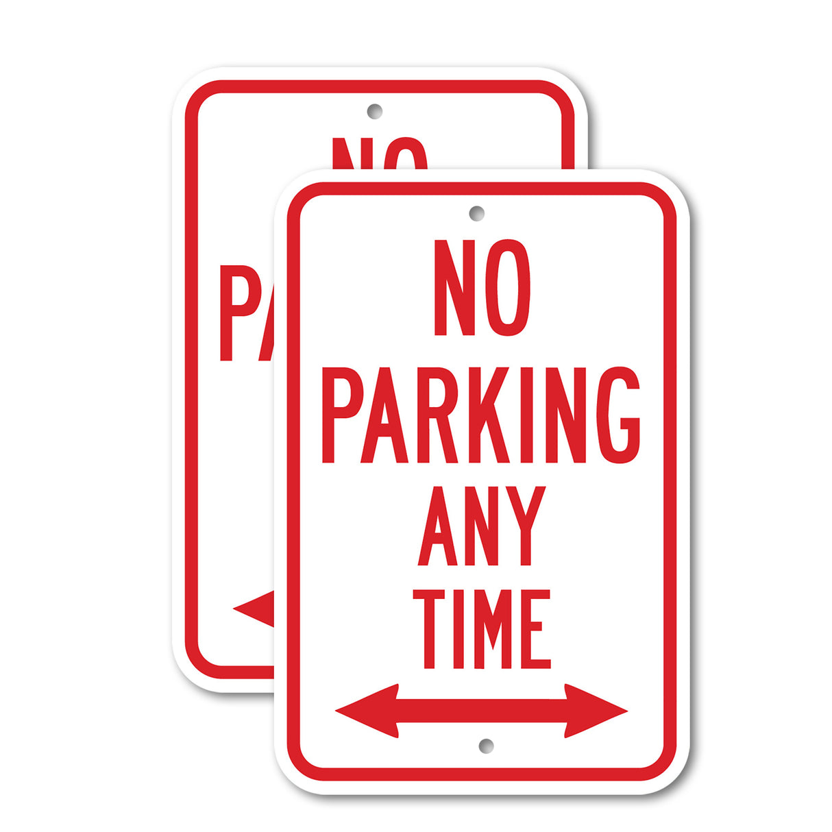 No Parking Any Time with double arrow
