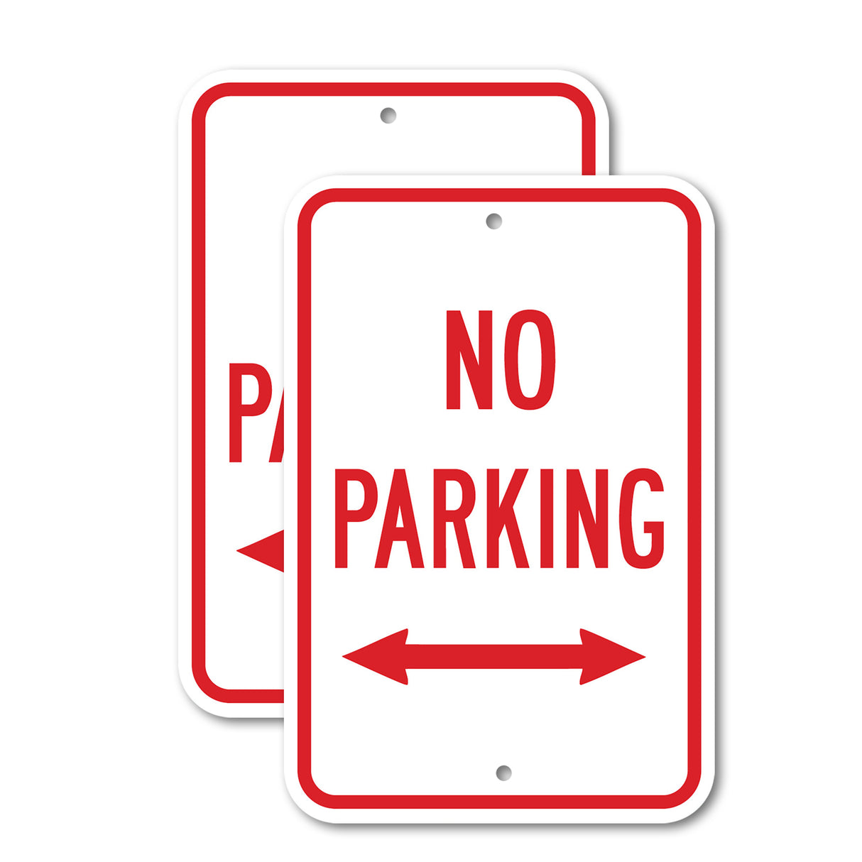 No Parking with double arrow