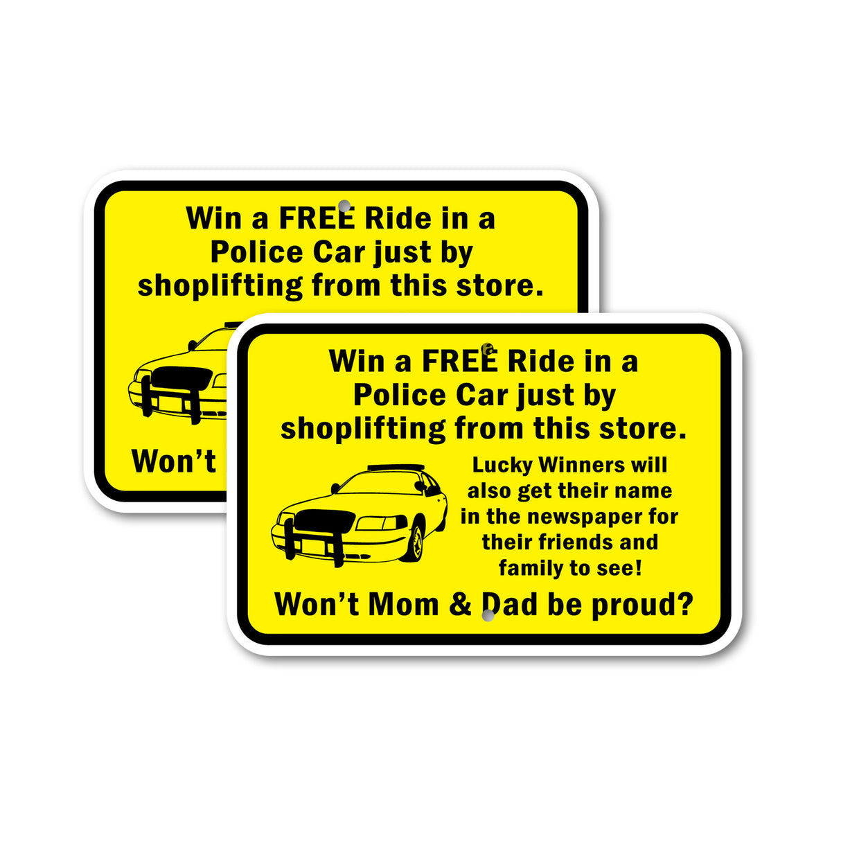Win a FREE Ride in a Police Car just by shoplif