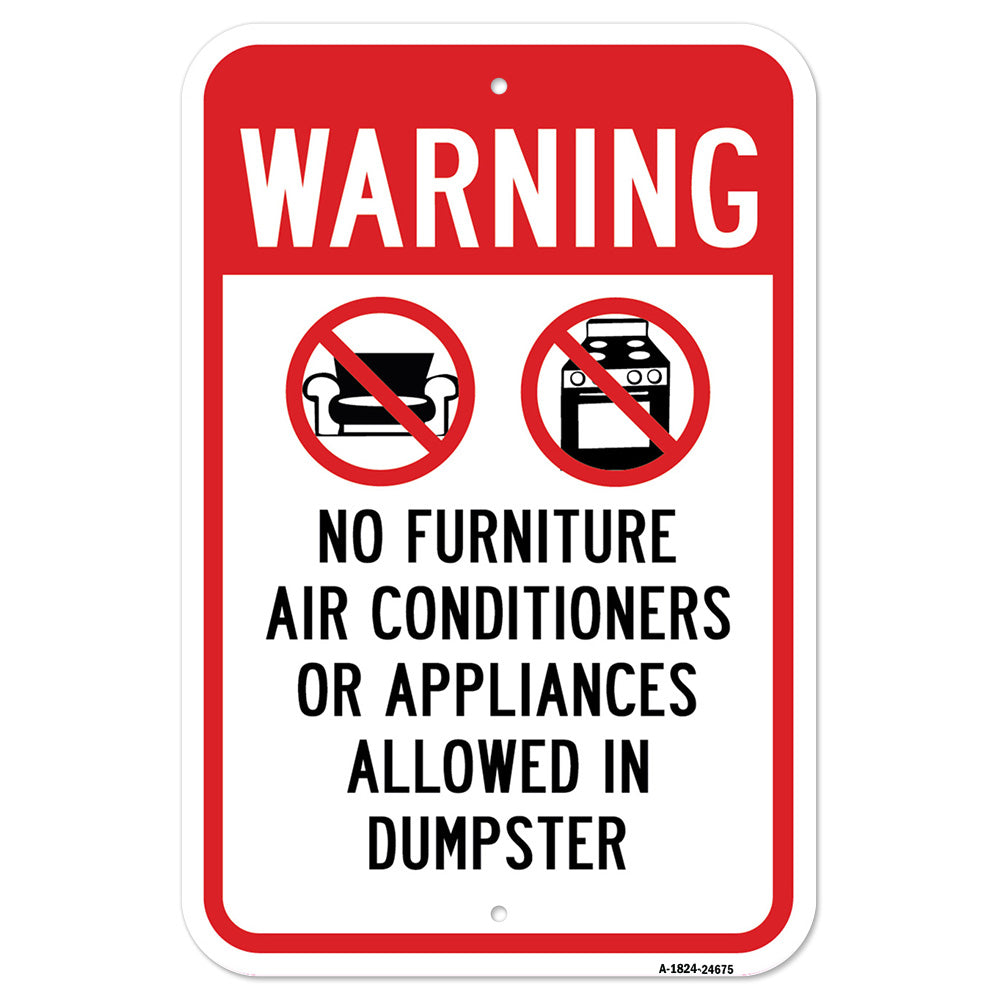 Warning No Furniture Air Conditioners Or Appliance