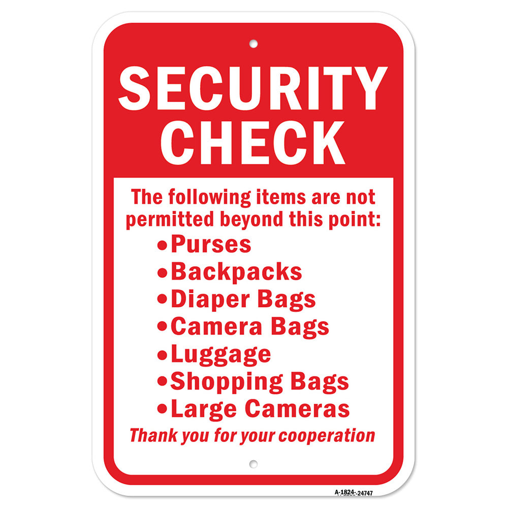 Security Check The Following Items Are Not Permitt
