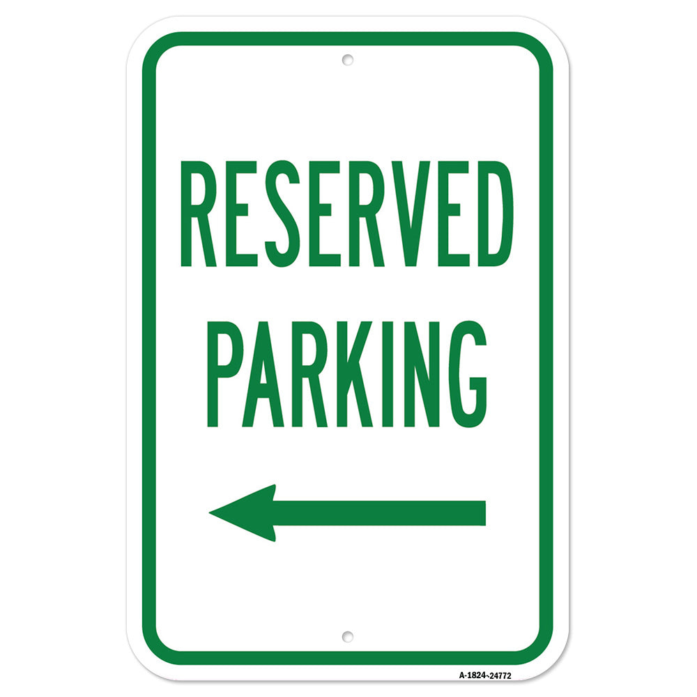 Reserved Parking With Left Arrow