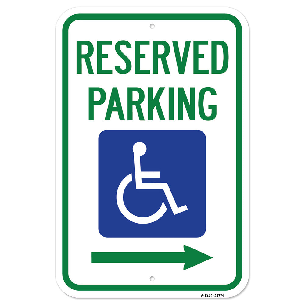 Reserved Parking With Handicapped Symbol With Righ