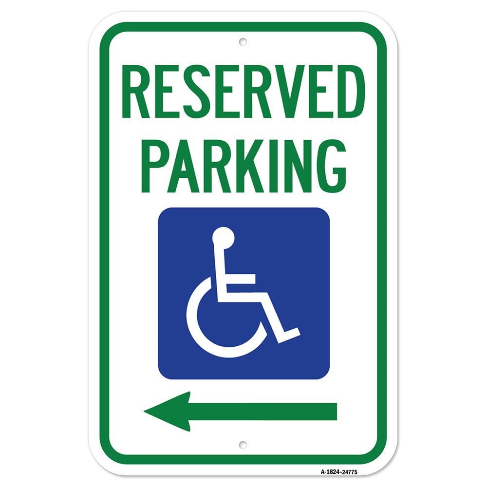 Reserved Parking With Handicapped Symbol With Left