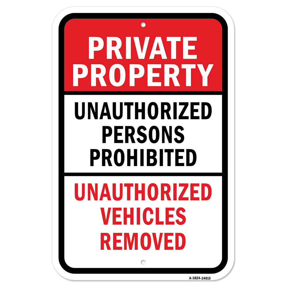 Private Unauthorized Persons Prohibited Vehicles R