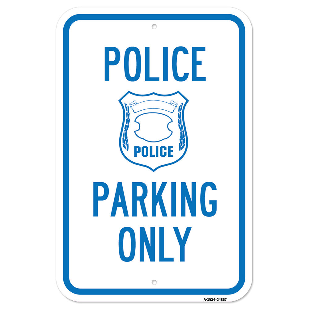 Police Parking Only With Symbol