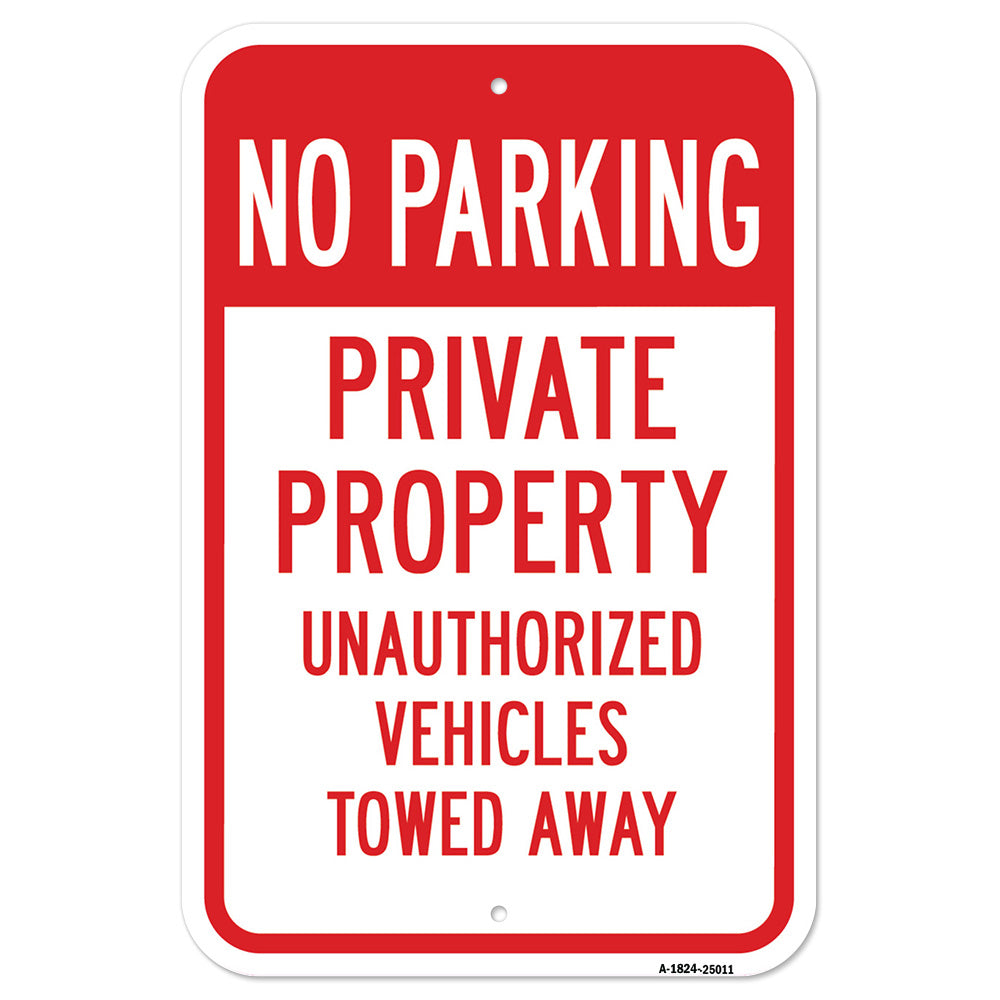No Parking Private Property Unauthorized Vehicles