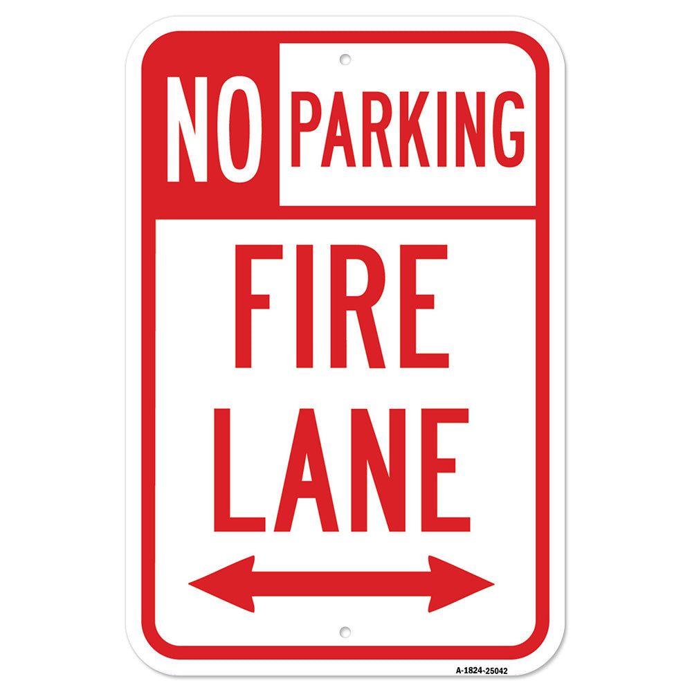 No Parking Fire Lane With Double Arrow 1