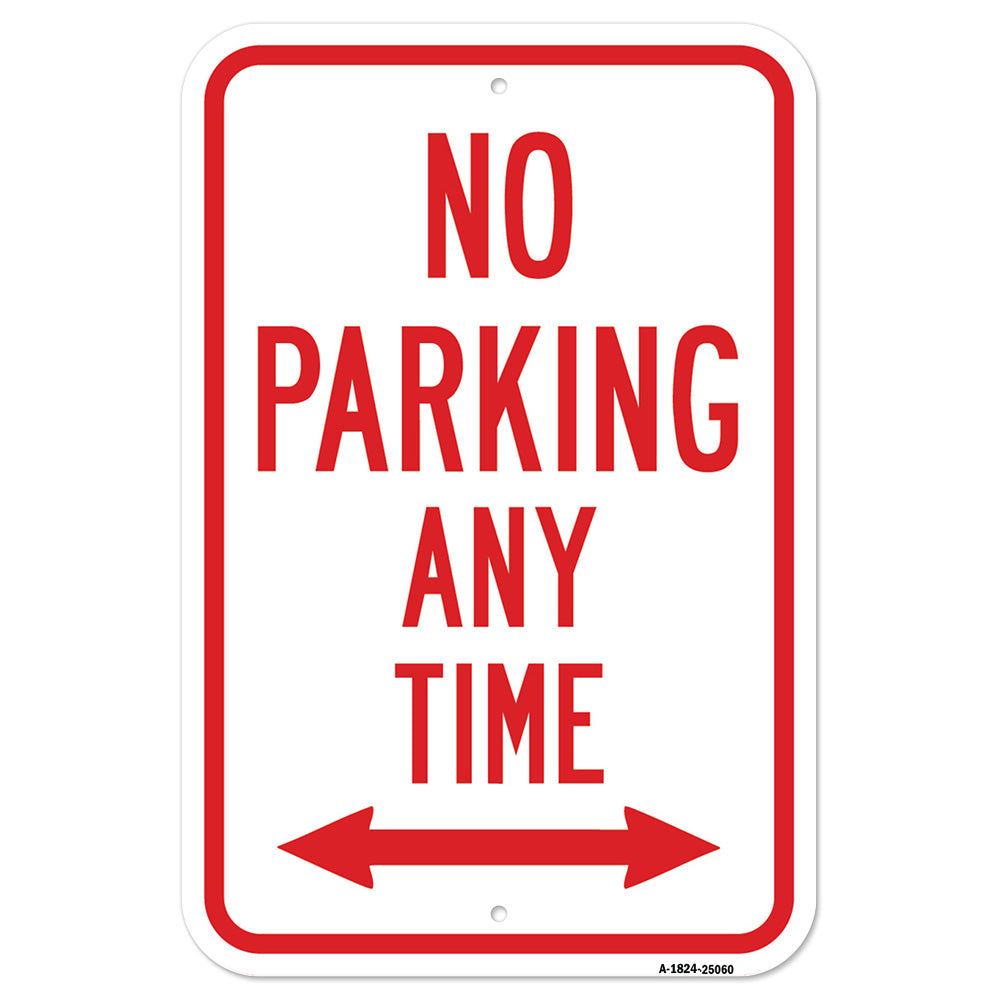 No Parking Any Time With Double Arrow