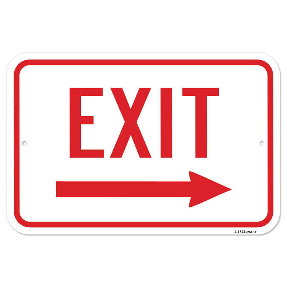 Enter- Exit Signs - Exit With Right Arrow Sign