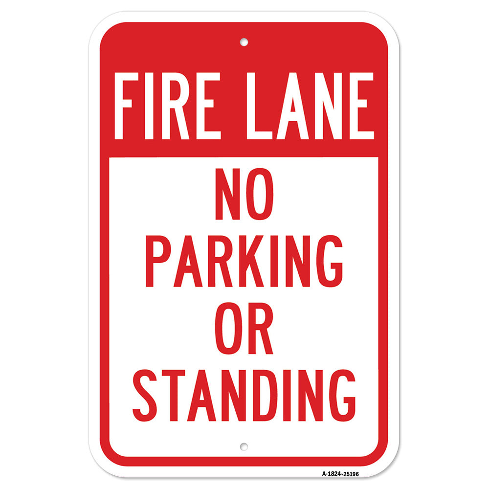 Fire Lane No Parking Or Standing
