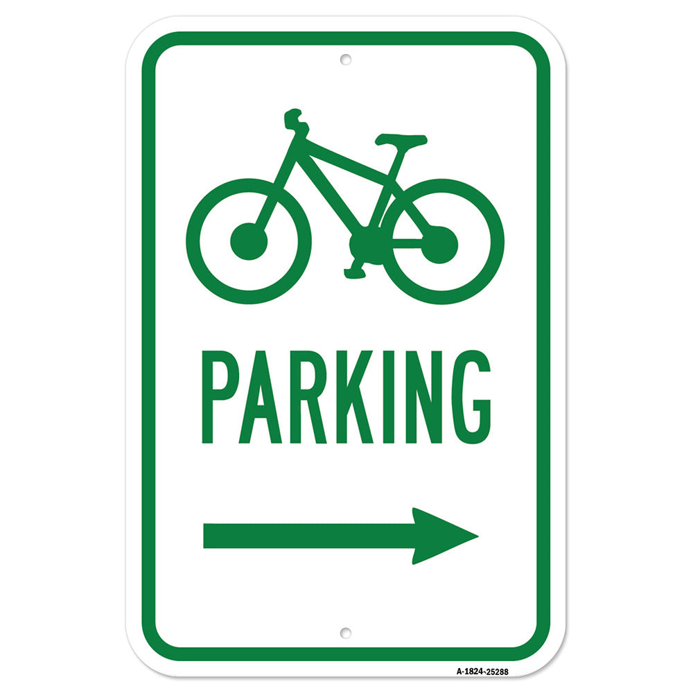Bicycle Parking With Right Arrow