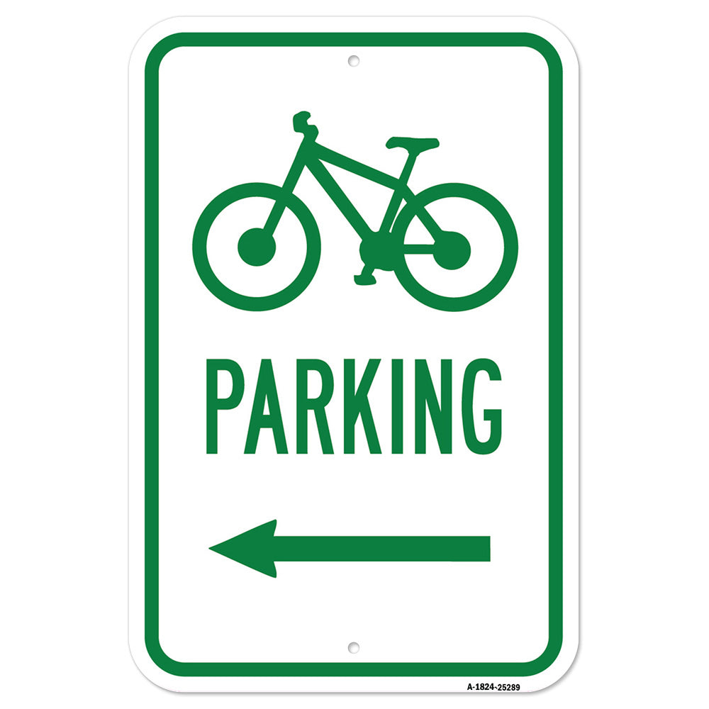 Bicycle Parking With Left Arrow