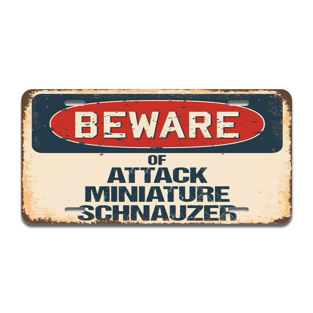 Beware of Attack Miniature Schnauzer