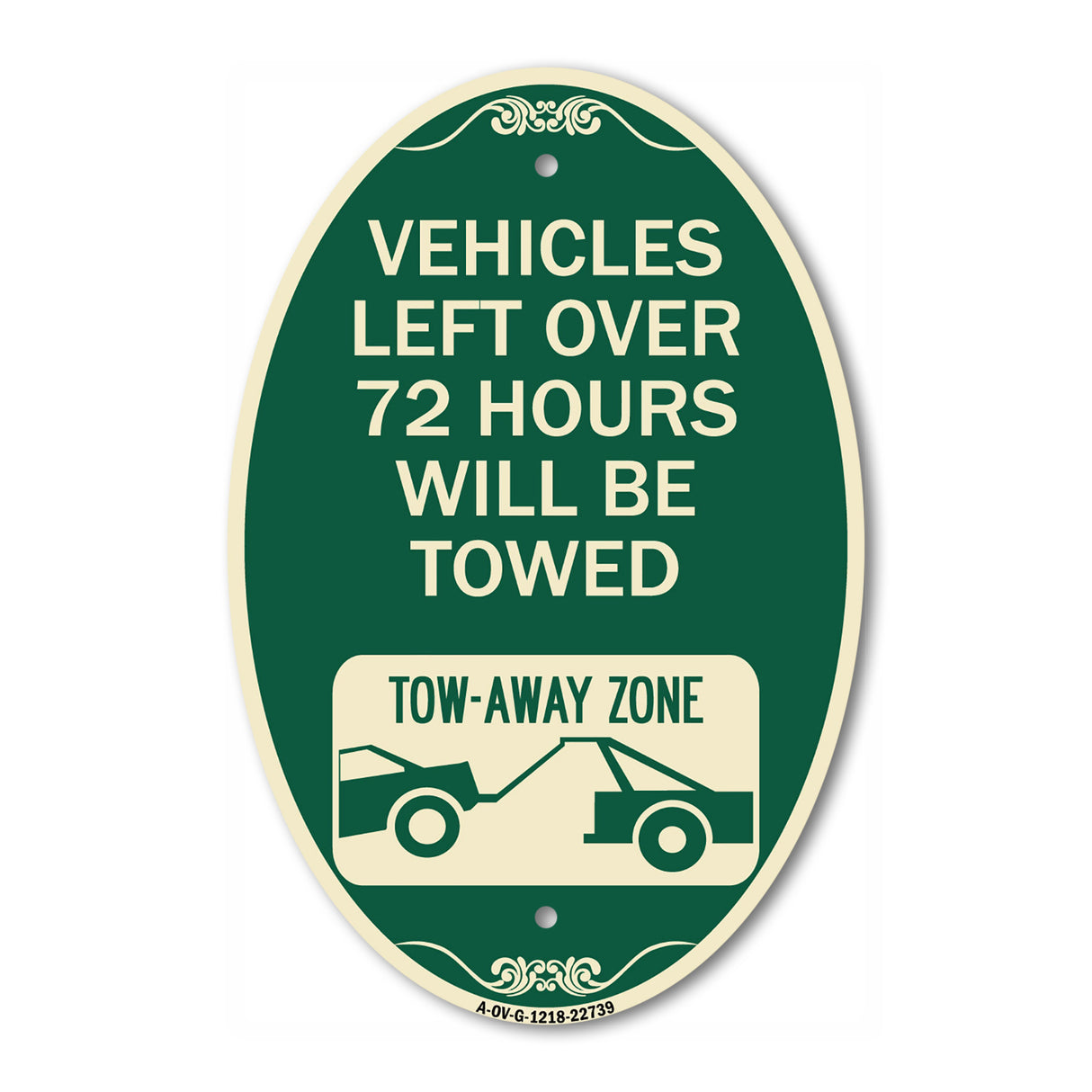 Vehicles Left Over 72 Hours Will Be Towed Tow-Away Zone (With Car Tow Graphic)