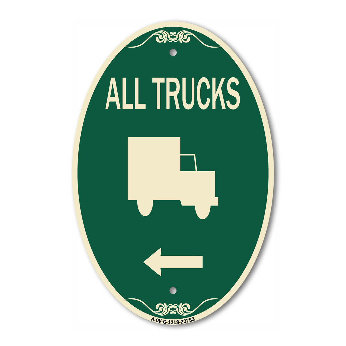 Trucks Sign All Trucks (With Truck Symbol & Left Arrow)