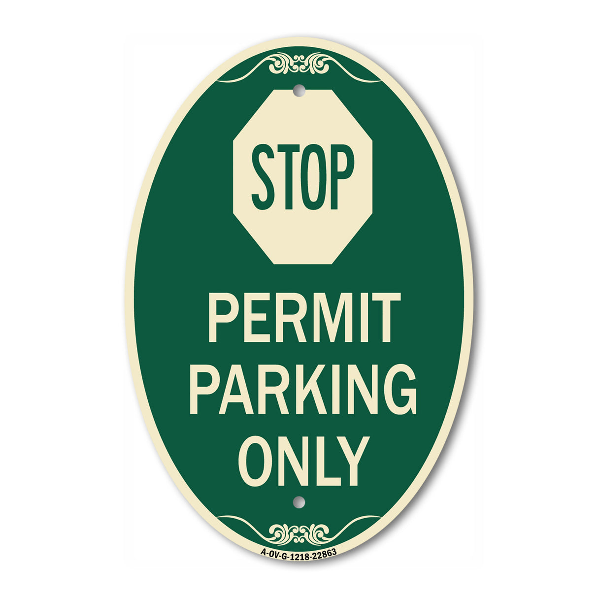 Stop - Permit Parking Only (With Stop Symbol)