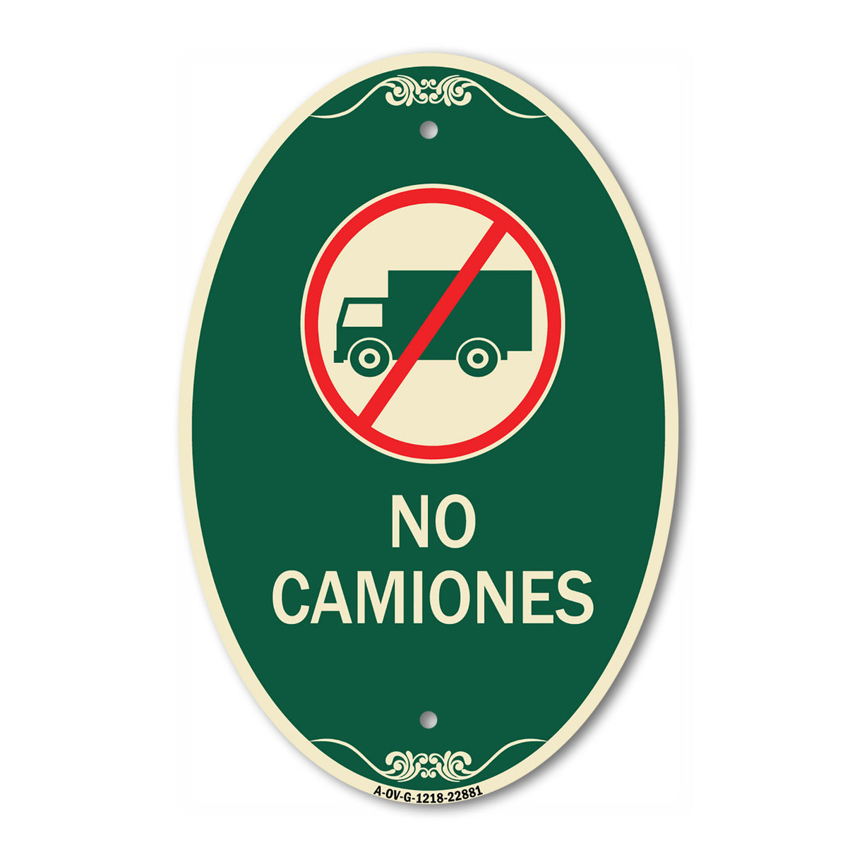 Spanish Traffic Sign No Camiones (No Trucks) (With Graphic)