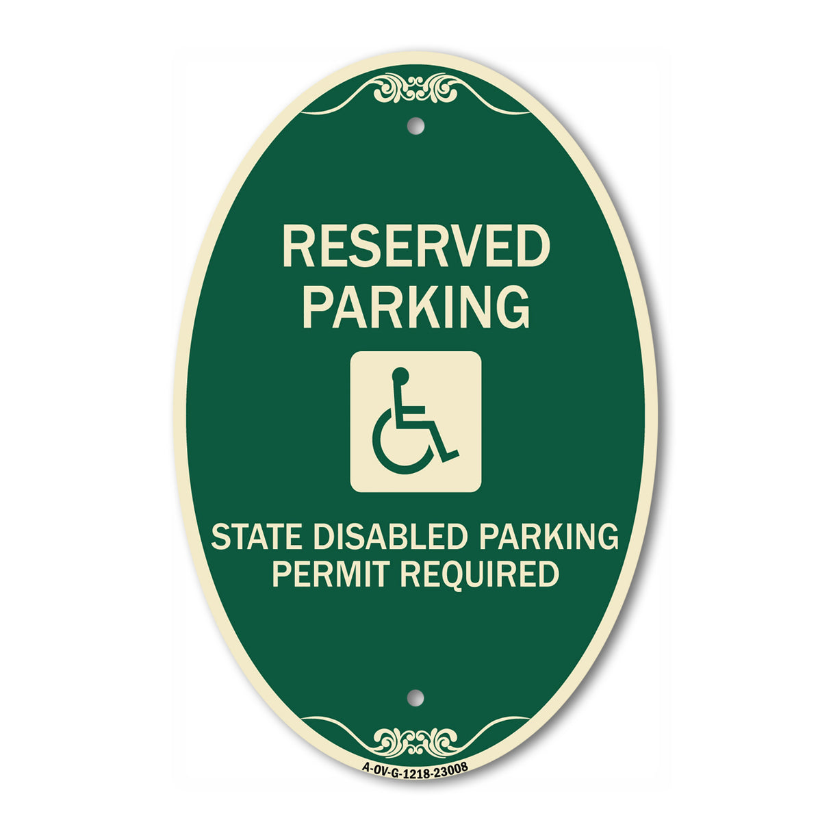 Reserved Parking State Disabled Parking Permit Required (Handicapped Symbol)