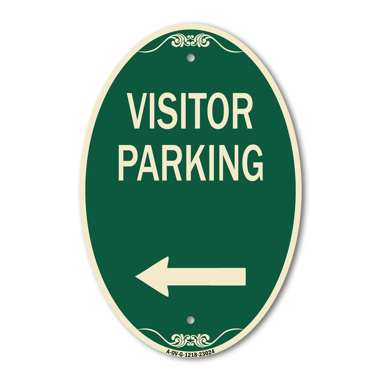 Reserved Parking Sign Visitor Parking (Arrow Pointing Left)