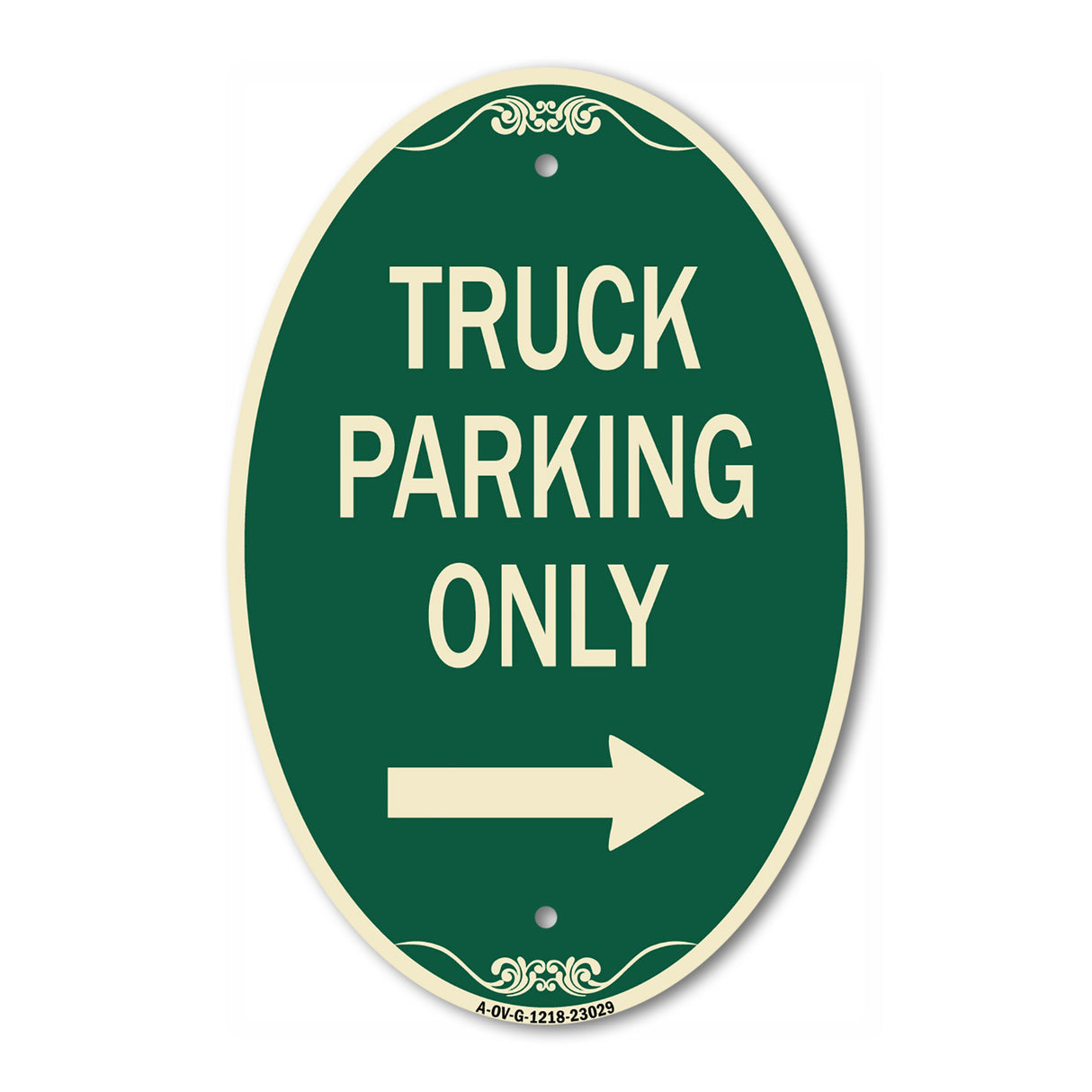 Reserved Parking Sign Truck Parking Only with Right Arrow