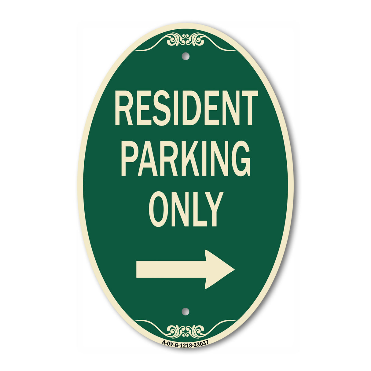 Reserved Parking Sign Resident Parking Only (With Right Arrow)