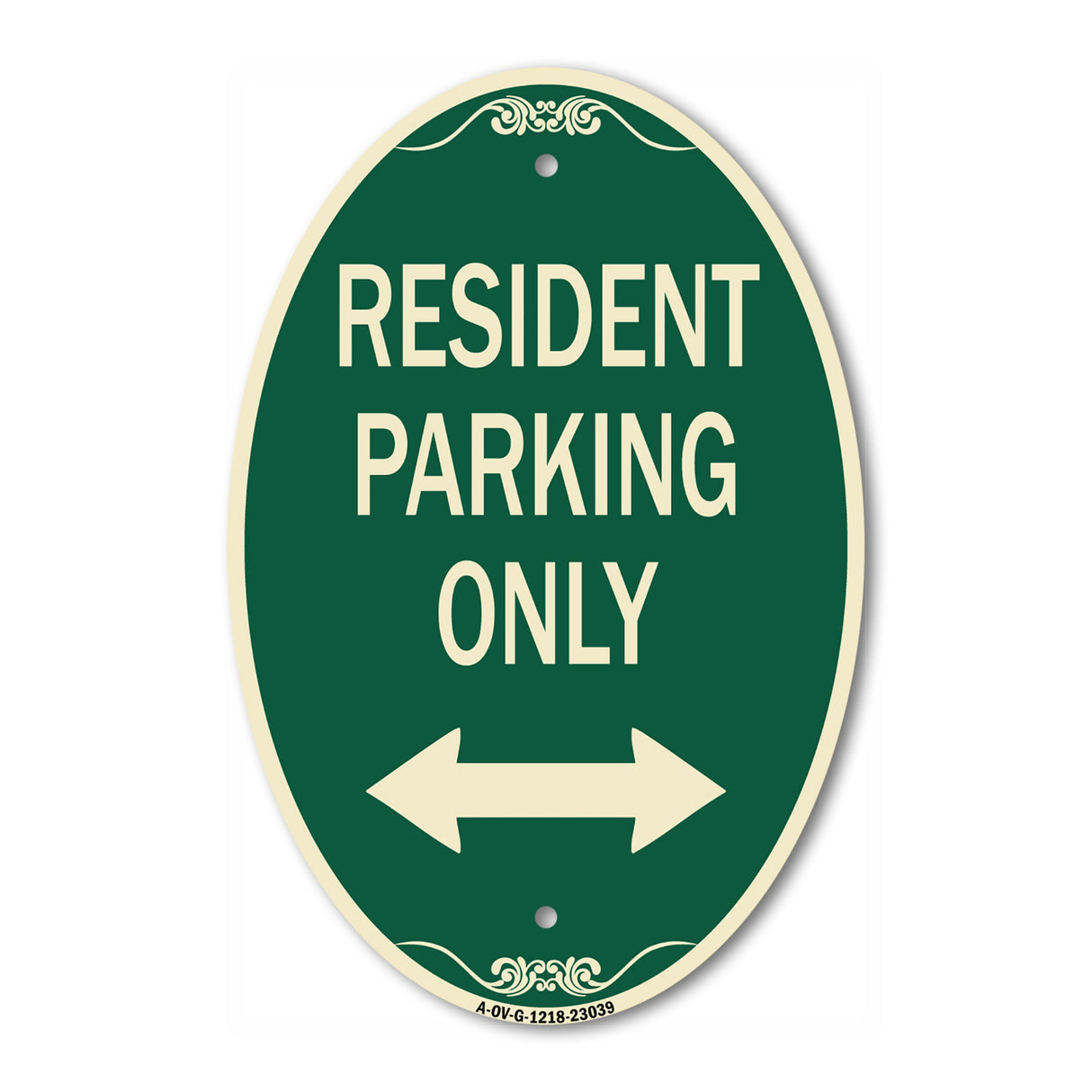 Reserved Parking Sign Resident Parking Only (With Bi-Directional Arrow)