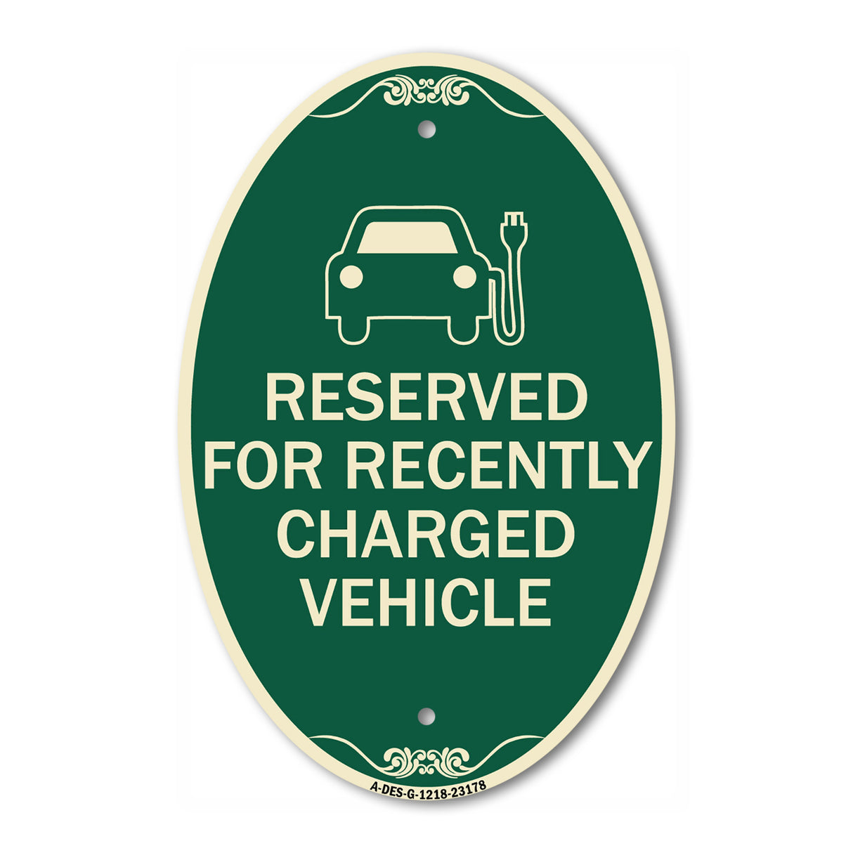 Reserved for Recently Charged Vehicle with Graphic