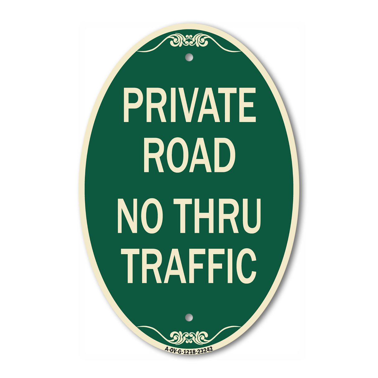 Private Road No Thru Traffic Sign