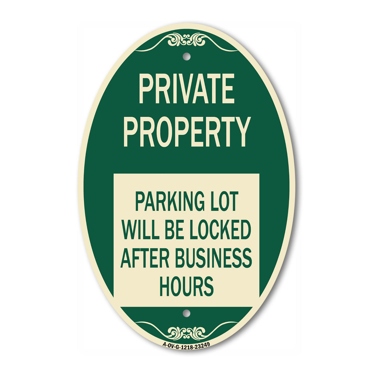 Private Property Parking Lot Will Be Locked After Business Hours