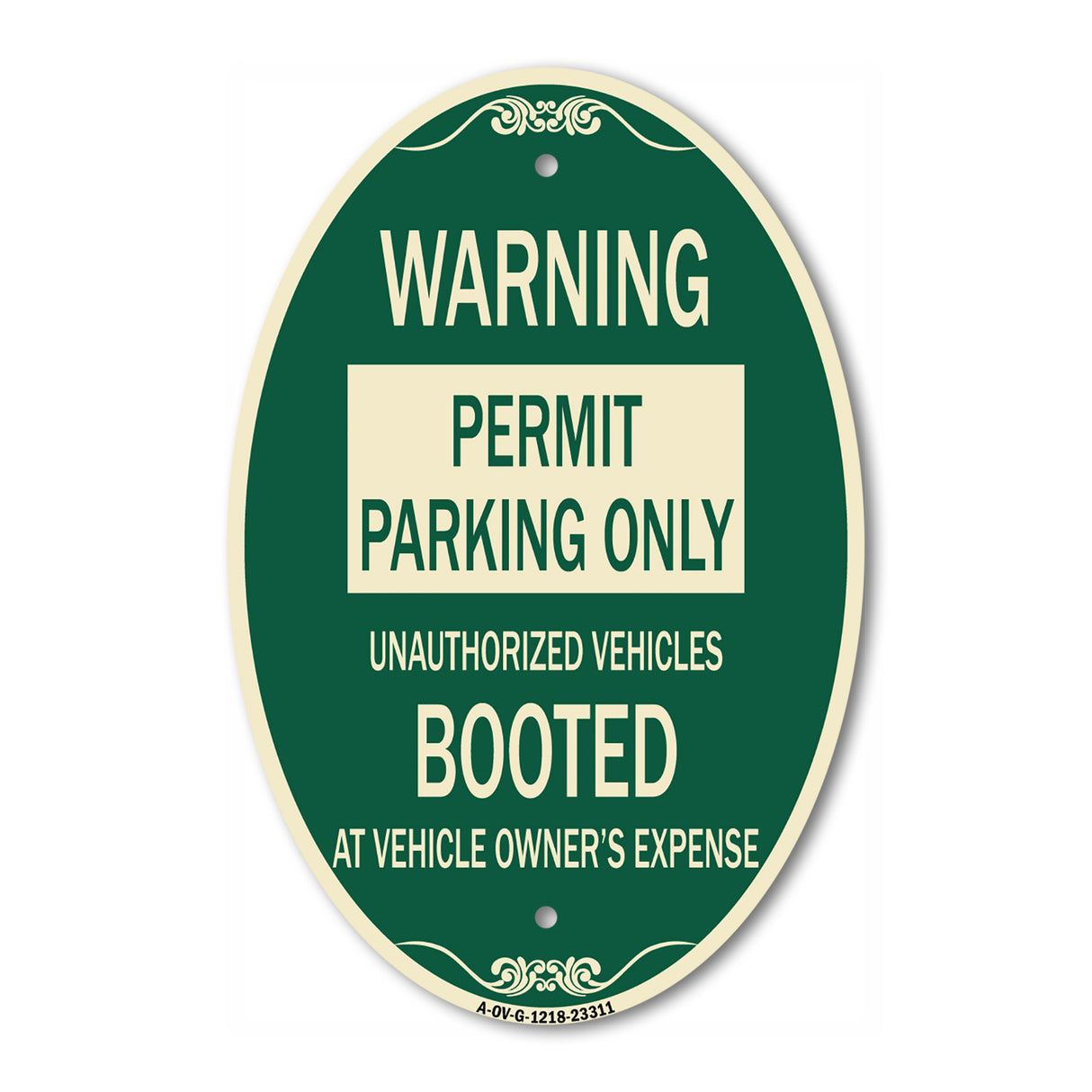 Permit Parking Only Unauthorized Vehicles Booted at Vehicle Owner's Expense