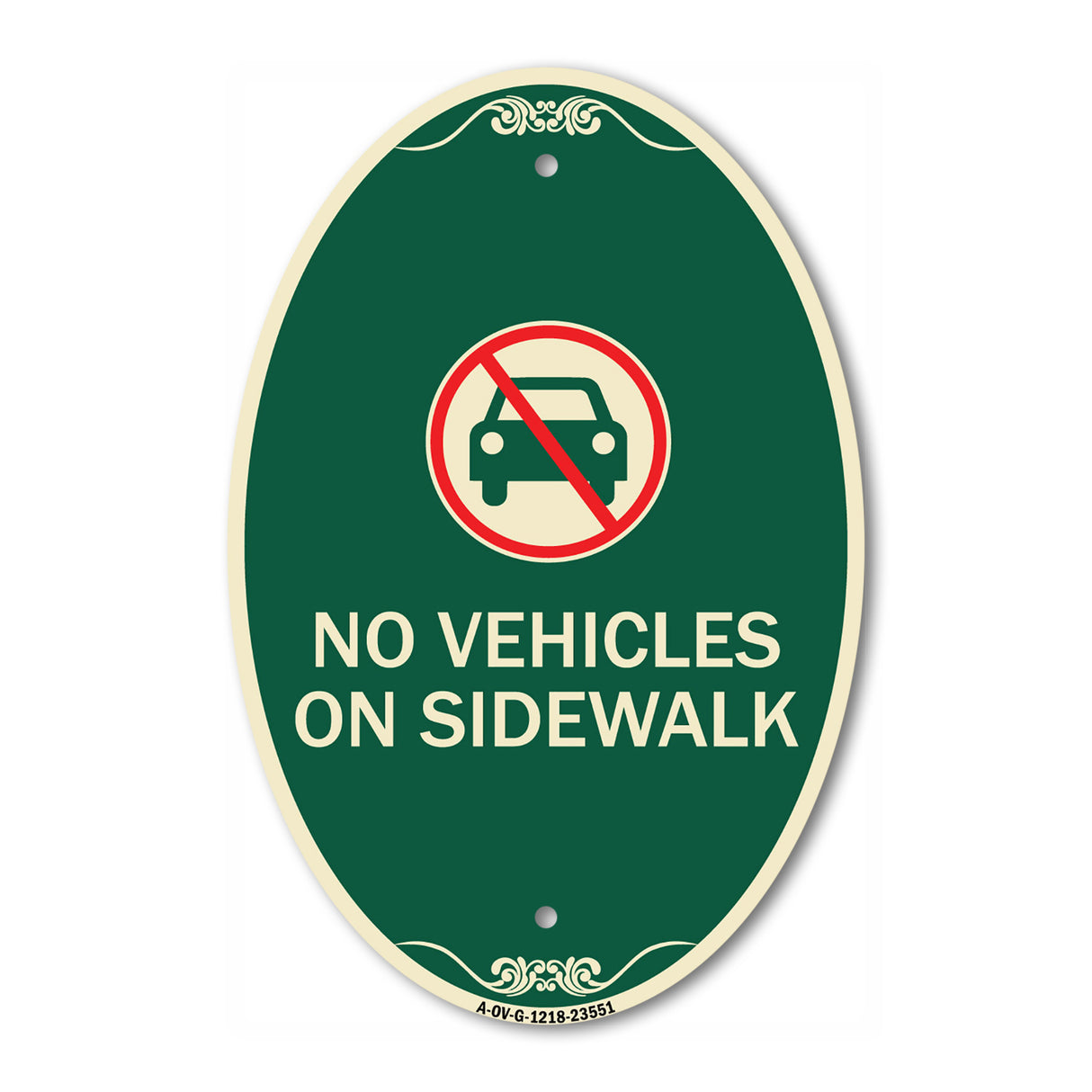 No Vehicles on Sidewalk