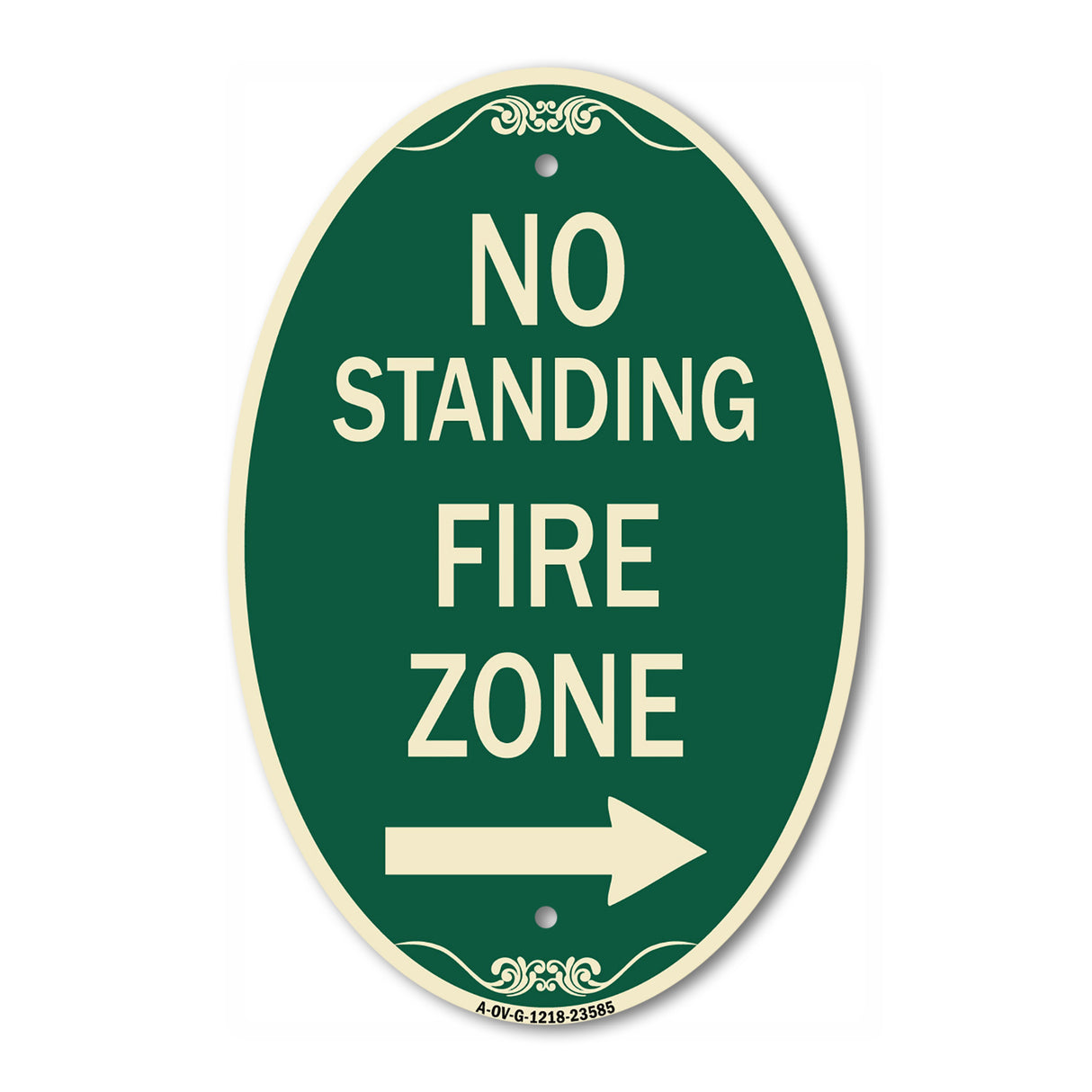 No Standing Fire Zone with Right Arrow