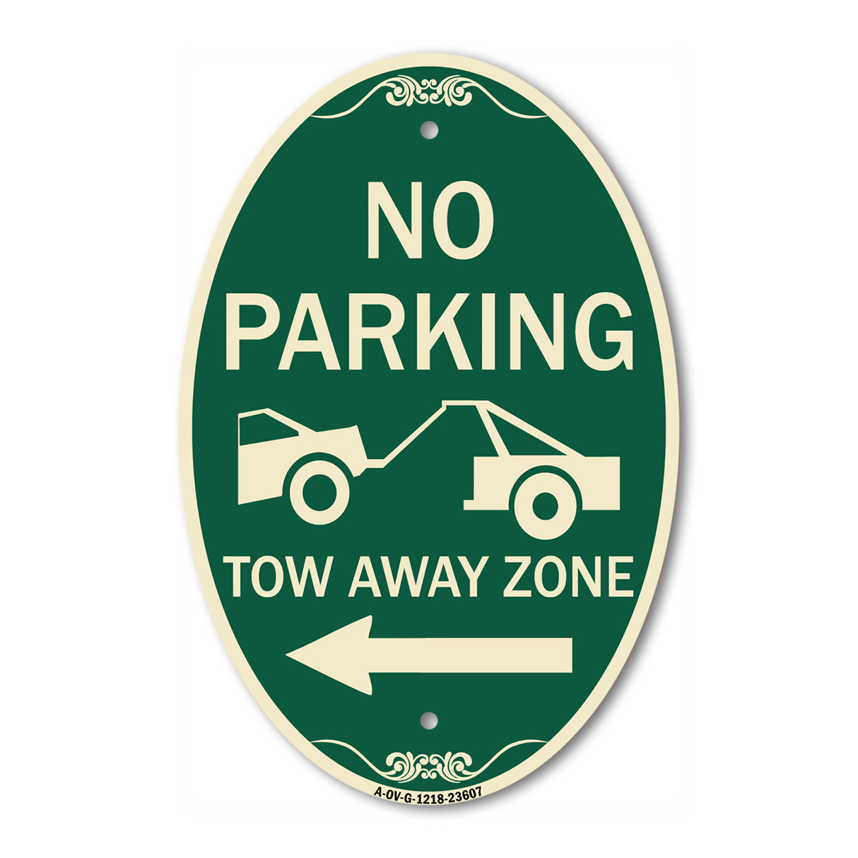 No Parking Tow-Away Zone with Left Arrow