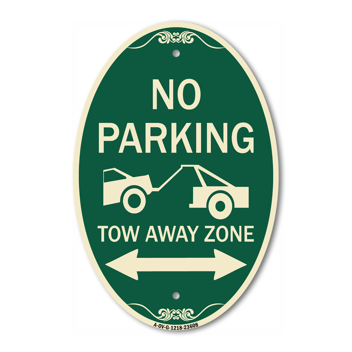 No Parking Tow-Away Zone with Bidirectional Arrow