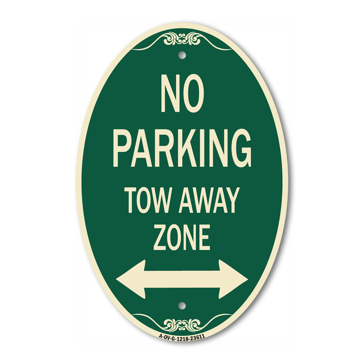 No Parking Tow Away Zone with Bidirectional Arrow